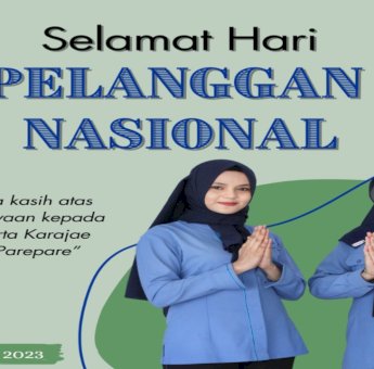 Hari Pelanggan Nasioanal, PAM Tirta Karajae Parepare Ucapkan Selamat