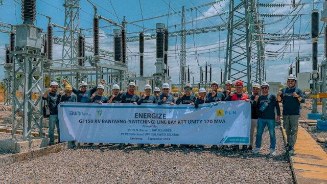 Proses energize GI 150 kV Bantaeng yang dilakukan PT PLN melalui UPP Sulsel pada 2 September 2023 lalu. (Dok. Humas PLN UIP Sulawesi)