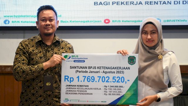BPJS Ketenagakerjaan bersama Pemda Luwu Utara telah menyalurkan santunan Rp 1,7 Miliar.