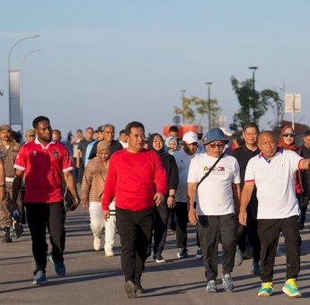 Pj Gubernur Jalan Pagi Bersama Pejabat OPD dan Anggota DPRD Sulsel