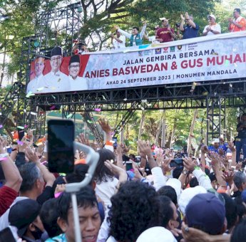 Satu Juta Masyarakat Sulsel Tumpah Berjalan Gembira Bareng Anies-Muhaimin