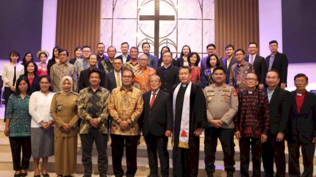 Wali Kota Makassar, Moh Ramdhan Pomanto saat meresmikan Penahbisan Gedung dan menghadiri HUT ke-95 Gereja Kebangunan Kalam Allah Indonesia (GKKA) Jemaat Makassar, Jl Banda, Selasa (8/8/2023). (Foto: Istimewa)