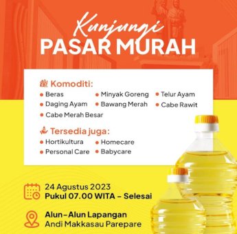 Pemkot Parepare Gelar Pasar Murah, Tersedia Berbagai Komoditi