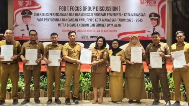 Perwakilan Bapenda Makassar turut hadir dalam FGD yang membahas terkait Sinergitas Perencanaan dan Harmonisasi Program Pemerintah Kota Makassar, Selasa (15/8/2023). (Foto: Istimewa)