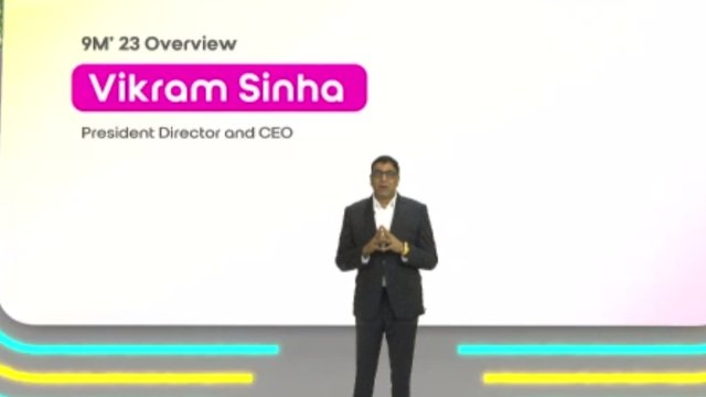 President Director & CEO Indosat Ooredoo Hutchison Vikram Sinha, dalam Media Update IOH, secara virtual, Senin, (30/10/2023). (Dok. Chaerani/Republiknews.co.id)
