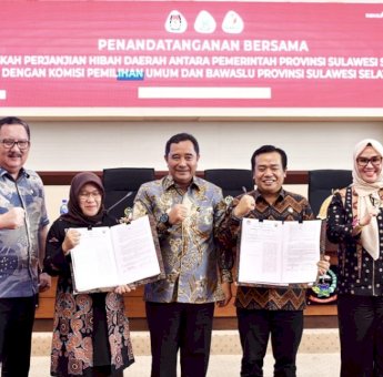 Sulsel Provinsi Pertama Teken NPHD, Dana Hibah Pilkada 2023 Sebesar Rp224 Miliar