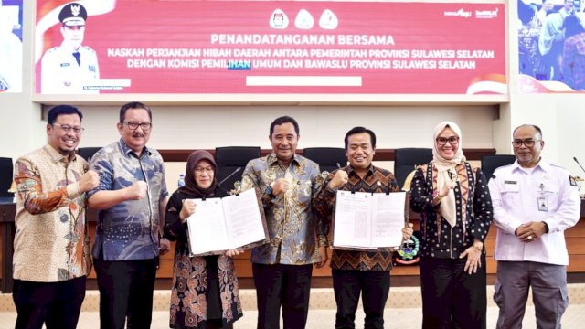 Sulsel Provinsi Pertama Teken NPHD, Dana Hibah Pilkada 2023 Sebesar Rp224 Miliar