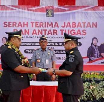 Teguh Pamuji Jabat Kalapas Makassar, Kakanwil Kemenkumham Sulsel: Bekerja Disiplin dan Tegas