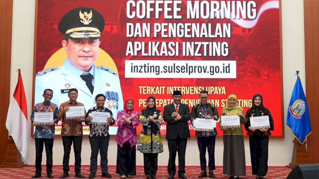 Coffee Morning Pj Gubernur Sulsel Bahtiar Baharuddin, bersama Kepala Daerah se-Sulsel dan seluruh Kepala OPD lingkup Pemprov Sulsel, Kamis (05/10/2023). (Istimewa)