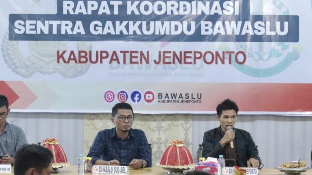 Bawaslu Jeneponto Gelar Rapat Gakkumdu