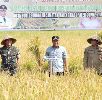 Pj Gubernur Sulsel Puji Petani di Gowa, Tetap Panen di Tengah Kondisi El-Nino