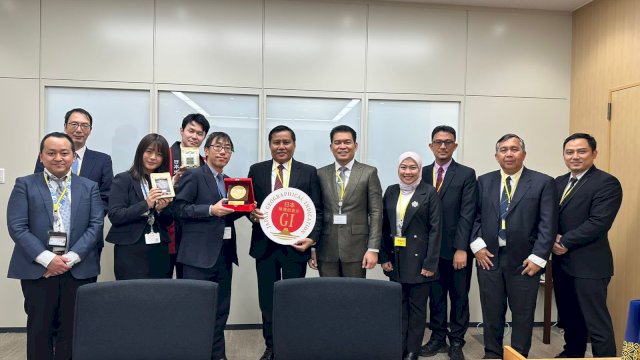 Kanwil Kemenkumham Sulsel bersama DJKI melakukan rangkaian kunjungan dan rapat koordinasi dengan Japan International Cooperation Agency (JICA), di Tokyo, Jepang, kemarin. (Dok. Humas Kanwil Kemenkumham Sulsel)