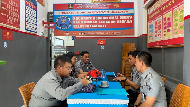 Tim Kanwil Kemenkumham Sulsel saat melakukan monitoring dan evaluasi di tiga UPT masing-masing Rutan Pinrang, Enrekang dan Makale. (Dok. Humas Kanwil Kemenkumham Sulsel)