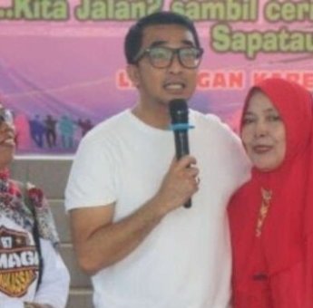 Anggota DPRD Makassar Mario David Hadiri Jalan Santai Alumni SMAN 3 Makassar