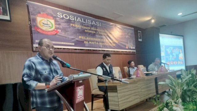 Anggota DPRD Makassar, Irwan Djafar menggelar sosialisasi Perda nomor 7 tahun 2009 tentang Pelayanan Kesehatan di Kota Makassar di Hotel Grand Maleo, Minggu (20/8/2023). (Foto: Istimewa)