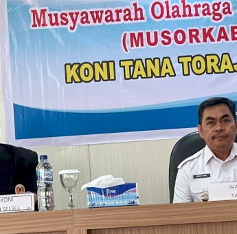 Wakil Bupati Tana Toraja Buka MUSORKAB KONI Tana Toraja