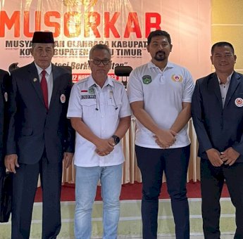 Bupati dan Wakil Bupati Kompak Hadiri Pembukaan Musorkab KONI Luwu Timur