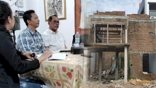 Kompilasi gambar pengacara user PT Castell Persada Propertindo beserta unit rumah yang belum rampung pengerjaannya. (Foto: Istimewa)