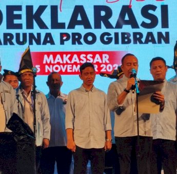 Disaksikan Gibran, 38 KT Provinsi Deklarasi Taruna Pro Gibran di Makassar