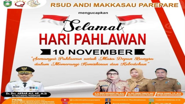 RSUD Andi Makkasau Parepare Ucapkan Selamat Hari Pahlawan ke-78