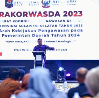 Hadiri Rakorwasda APIP, Pj Gubernur Bahtiar Minta Inspektorat Audit Perseroda dan Aset Pemprov Sulsel