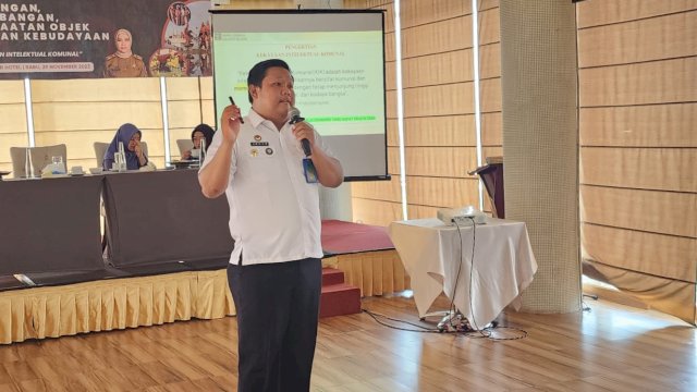 Kanwil Kemenkumham Sulsel bersama Dinas Perdagangan Kota Makassar melaksanakan Sosialisasi Perlindungan, Pengembangan, Pemanfaatan Objek Pemajuan Kebudayaan, kemarin. (Dok. Humas Kanwil Kemenkumham Sulsel)