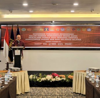 Jelang Pemilu 2024, Kemenkumham Sulsel Koordinasikan Pengawasan Orang Asing