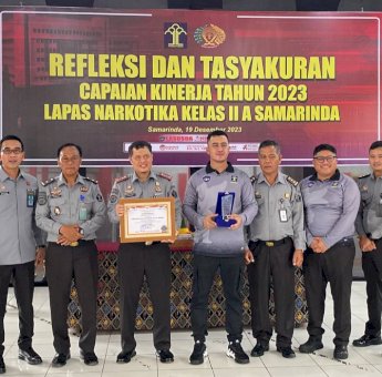 Prestasi Lapas Narkotika Samarinda Raih Penghargaan Wilayah Bebas Korupsi