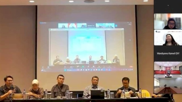 Kemenkumham RI melaksanakan Seminar Indeks Hak Asasi Manusia Indonesia (IHAMI) secara daring, kemarin. (Dok. Humas Kanwil Kemenkumham Sulsel)