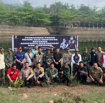 Pemkab Bantaeng dan Dandim 1410 serta Huadi Group Kompak Lakukan Gerakan Penghijauan