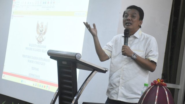 Anggota DPRD Makassar, Abdul Wahab Tahir menggelar sosialisasi Perda Nomor 6 Tahun 2019 tentang Kepemudaan di Hotel Royal Bay, Jl Sultan Hasanuddin, Senin (11/12/2023). (Foto: Istimewa)