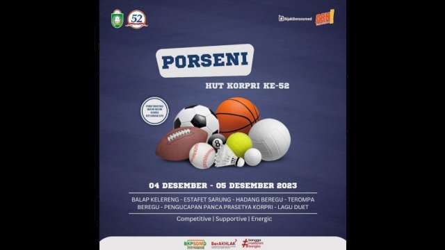 Pemkot Parepare Gelar Perseni Semarakkan HUT KORPRI ke-52