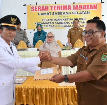 Sertijab Camat Sabbang Selatan, Indah Putri Indriani Sampaikan Pola Pendekatan Kultural
