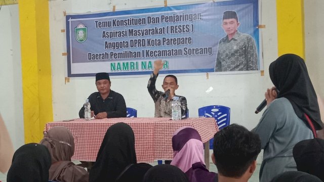 Ket : Legislator PPP Parepare, Namri Nasir saat melakukan temu konstituen warga Soreang (istimewa)