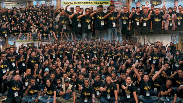 Sekitar 100 ribu Tim Dozer saat ini telah menyebar di Sulawesi Selatan untuk menyosialisasikan pasangan Prabowo Subianto-Gibran Rakabuming Raka. (Foto: Istimewa)