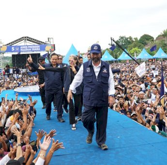 Kampanye Akbar di Parepare, Surya Paloh Sebut Pemilu Bukan Ajang Menebar Ketakutan