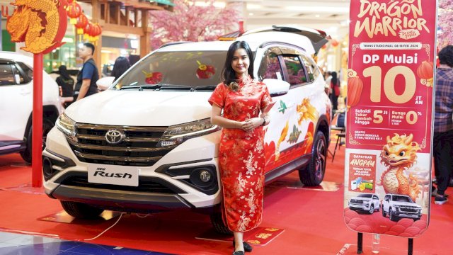 Kalla Toyota menggelar pameran bertajuk Dragon Warrior, yang berlokasi di Trans Studio Mall (TSM) Makassar sejak 8 hingga 18 Februari 2024, di Atrium TSM Makassar. (Dok. Kalla Toyota)