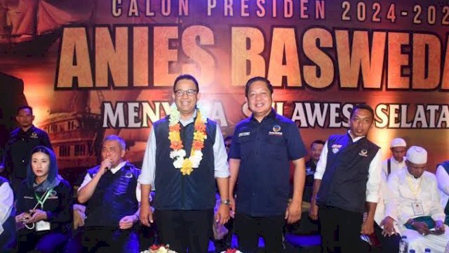 Ketua DPW NasDem Sulsel, Rusdi Masse (kanan) bersama Anies Baswedan dalam sebuah kesempatan belum lama ini. (Foto: Istimewa)