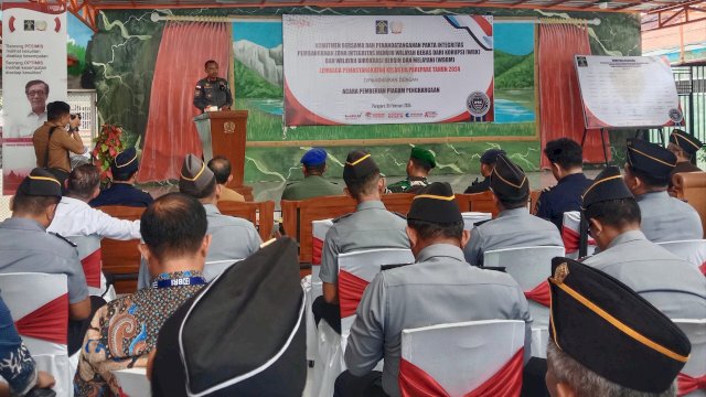 Ket : Pj Wali Kota Parepare, Akbar Ali saat membawakan sambutan di kegiatan Lapas Kelas IIA Parepare (istimewa)