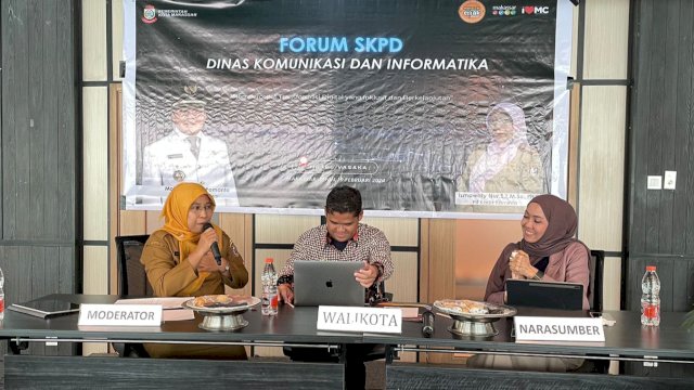 Suasana Forum SKPD Lingkup Pemkot Makassar yang digelar Kominfo Kota Makassar di Hotel Vasaka, Makassar, Senin (19/2/2024). (Foto: Istimewa)