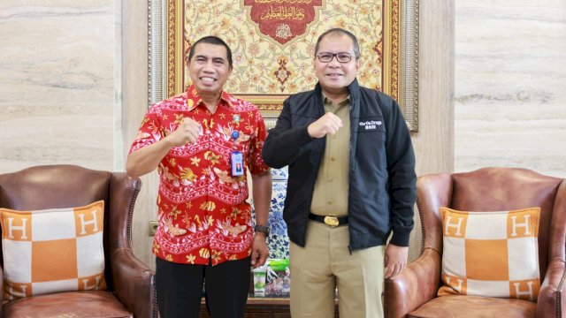 Wali Kota Makassar, Moh Ramdhan Pomanto saat menerima audiensi Kepala BNN Sulsel, Brigjen Pol Guruh Ahmad Fadiyanto di kediaman walikota, Jl Amirullah, Makassar, Selasa (20/2/2024). (Foto: Istimewa)