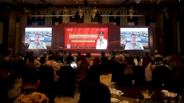 Wali Kota Makassar, Moh Ramdhan Pomanto saat menutup secara resmi Rakorsus Bapenda Makassar via zoom di Hotel The Stones, Bali, Kamis (22/2/2024). (Foto: Istimewa)