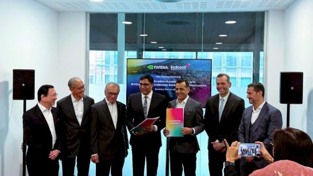 Indosat Ooredoo Hutchison group berkolaborasi dengan NVIDIA dalam membentuk lanskap teknologi dan mendorong Indonesia ke barisan terdepan revolusi Artificial Intelligence (AI). (Dok. Indosat Ooredoo Hutchison)