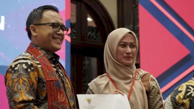 Bupati Luwu Utara, Indah Putri Indriani saat menghadiri Rakornas Pengadaan CPNS dan PPPK 2024. (ist)