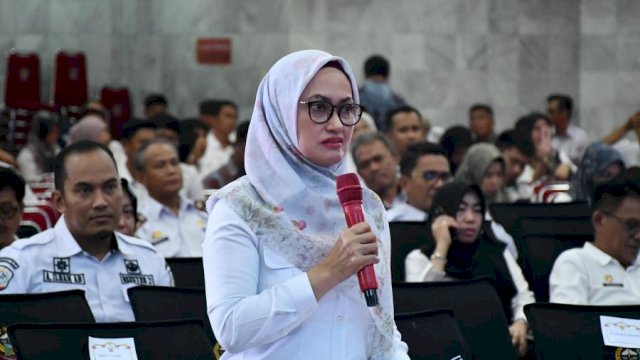 Bupati Luwu Utara Indah Putri Indriani saat menghadiri rapat Tim Pengendalian Inflasi Daerah di Kantor Gubernur Sulsel. (*)