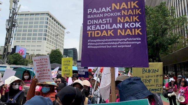 Suasana peringatan Hari Perempuan Sedunia 2024 di Jakarta, Jumat, (08/03/2024) kemarin. (Dok. Aksi!)