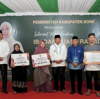 Peringatan Nuzulul Qur&rsquo;an 17 Ramadan 1445 Hijriah Tingkat Sulsel di Bone, Berbagi Bahagia dan Penghargaan