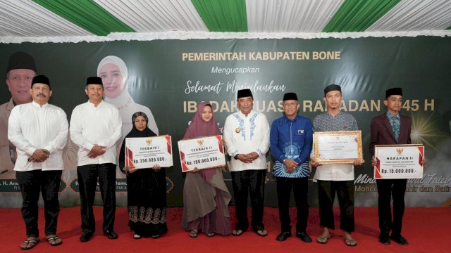 Peringatan Nuzulul Qur&rsquo;an 17 Ramadan 1445 Hijriah Tingkat Sulsel di Bone, Berbagi Bahagia dan Penghargaan