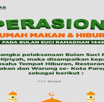 Pemkot Parepare Batasi Pengoperasian Tempat Hiburan Selama Bulan Suci Ramadhan 1445H