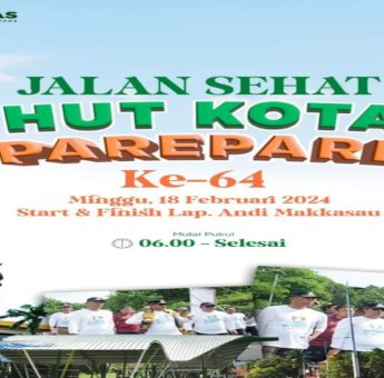 Pj Gubernur Sulsel dan Pj Wali Kota Parepare Jalan Sehat Bersama Warga di Alun-alun Kota